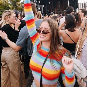 Rainbow fuzzy Urban Outfitters Sweater worn once